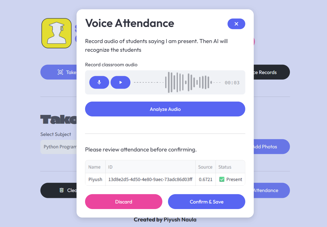 Voice Attendance